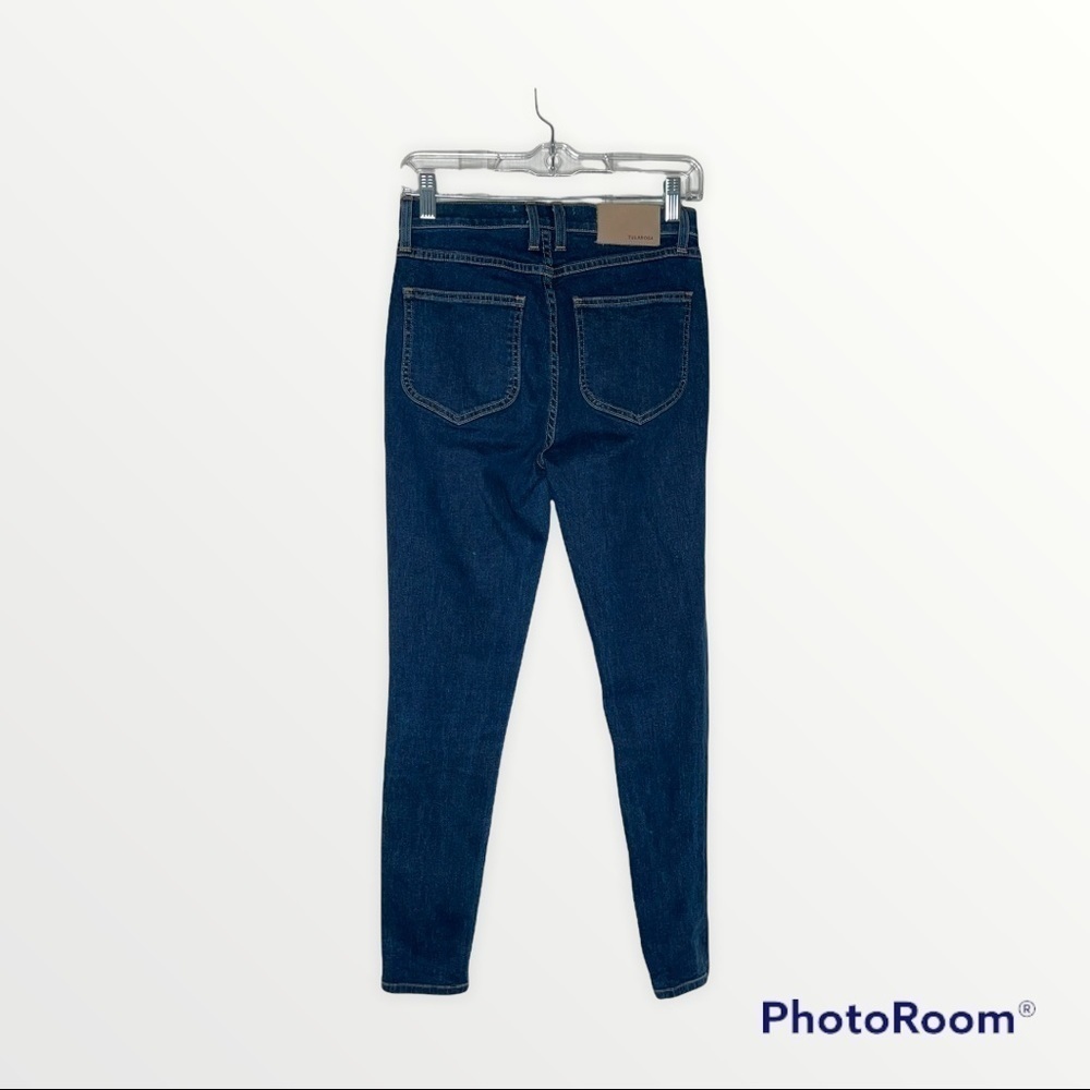 Tularosa Nora High Rise Button Fly Skinny Jeans Dark Wash 27 - Picture 10 of 12
